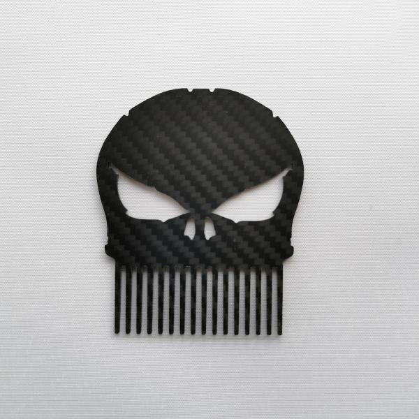 Bartkamm Totenkopf aus Carbon